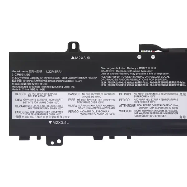 Батерия за лаптоп LENOVO L22M3PA4 L22B3PA4 L22C3PA4 L22B3PA3 L22C3PA3 L22M3PA3 - Image 3