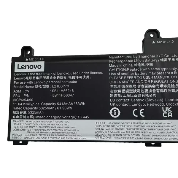 Батерия за лаптоп LENOVO L21B3P73 SB10W52010 5B10W51909 - Image 3