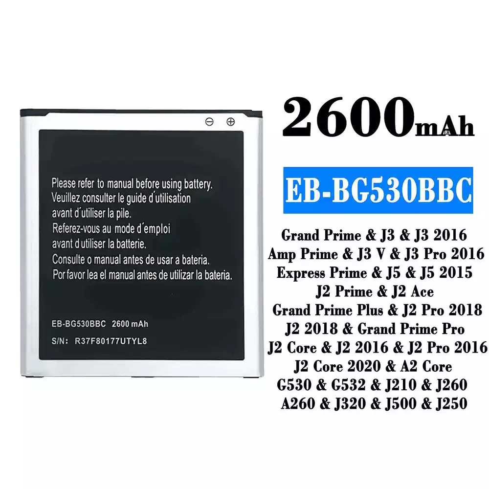 батерия смартфон EB-BG530BBC за Samsung J3/J3 2016/J3 V/J3 Pro 2016/J5/J5 2015/J2 Ace/J2 Pro 2018/J2 2018/J2 Core/J2 2016/J2 Pro 2016/J2 Core 2020/A2 Core
