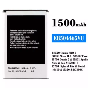 батерия смартфон EB504465VU за Samsung B6520 Omnia PRO 5/S8530 Wave /S8500 Wave 2