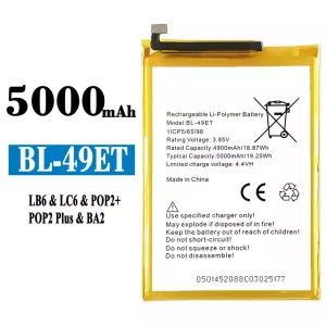 батерия смартфон BL-49ET за Tecno LB6 / LC6 / POP2+ / POP2 Plus /BA2