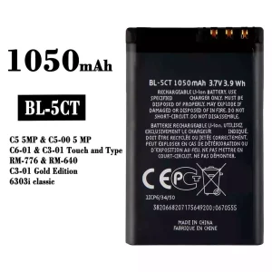 батерия смартфон BL-5CT за Nokia C3-01 C6-01 C5-00 / 6303 6730c