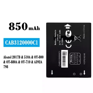 батерия смартфон CAB3120000C1 за Alcatel 2017B/510A/798/OT-800/OT-880A/OT-710/A392A