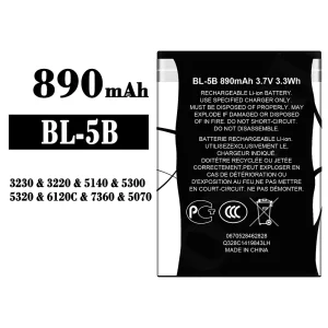 батерия смартфон BL-5B за Nokia 3230/3220/5140/5300/5320/7360/6120C/5070